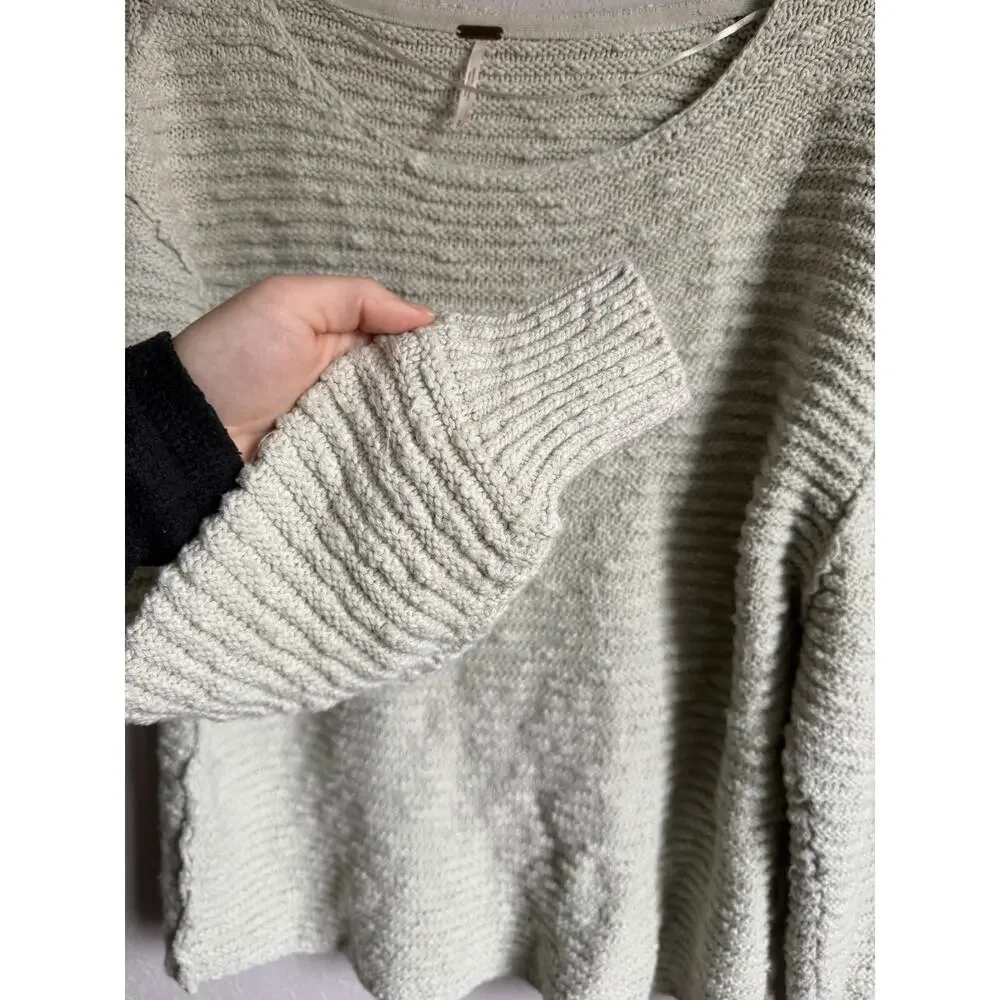 Free People Menace Oversize Knit Mint Green Crewneck Sweater Womens S